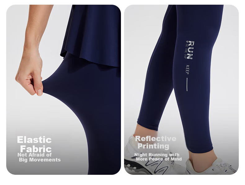 Cosleaf Women's Running Fitness Pants with Built-In Shorts, Anti-Exposure Slim-Fit Elastic Yoga Leggings, Professional Waist Bag Sports Pants 9