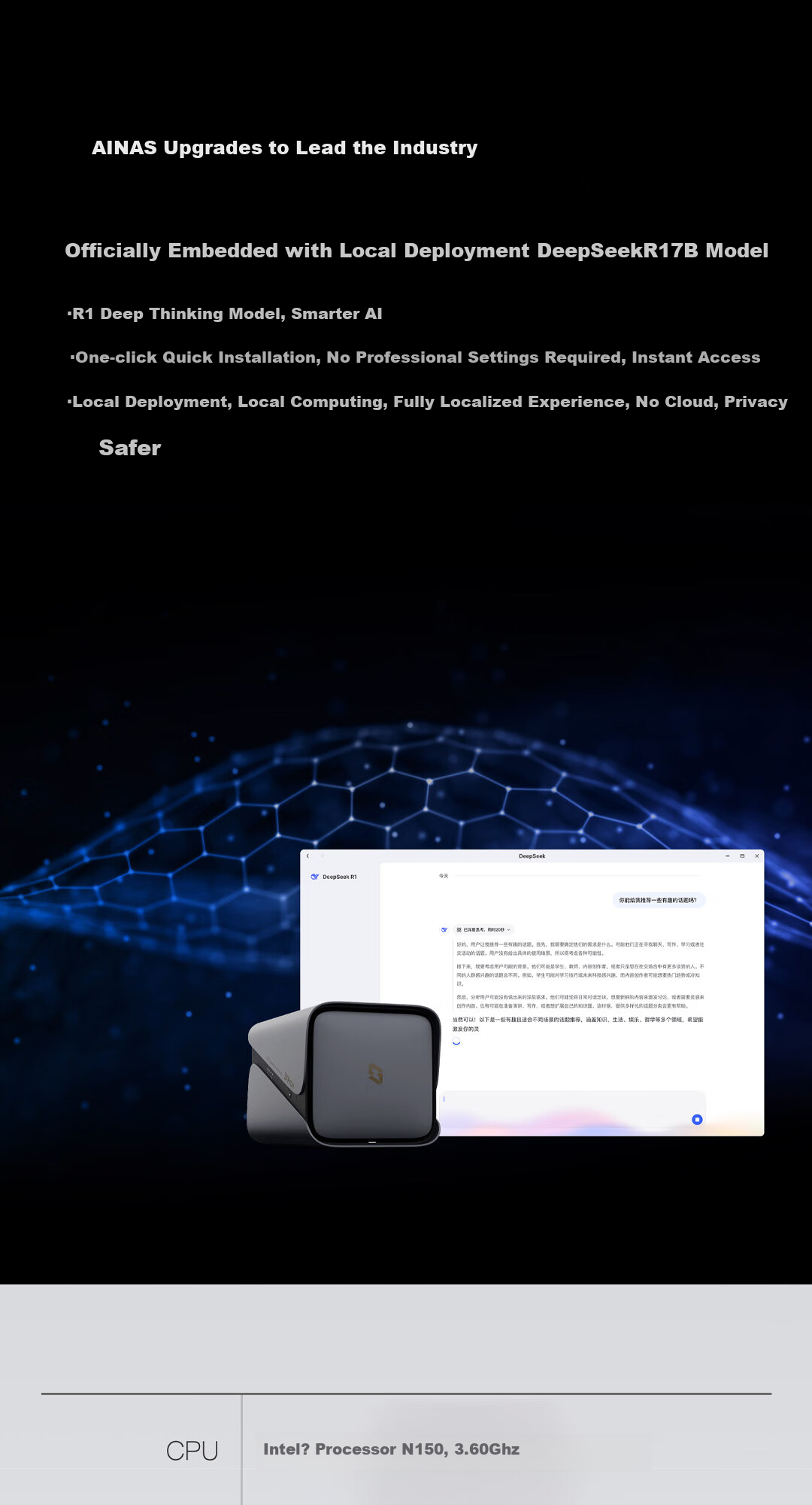 Zidoo Private Cloud Z4Pro+ 8GB 4-Bay NAS Network Storage Smart AI Mobile Tablet Expansion Entertainment Audio-Visual Office (Includes 1 Red Plus 8TB Hard Drive) 24
