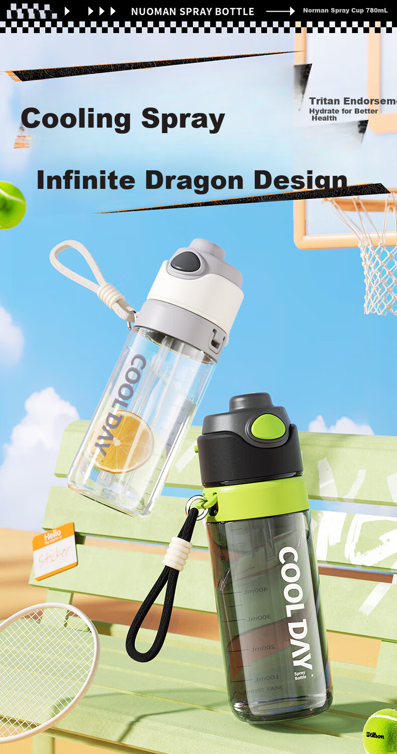 Fuquan Spray Water Cup for Children And Middle School Students, Specialized Sports Water Bottle for School Use, Summer Edition with Scale And Straw 1