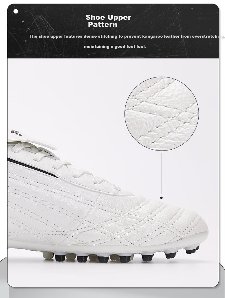 JOMA Kangaroo Leather Soccer Shoes for Men, Women, Adults, Children, Teenagers And Students MG Stud Soccer Cleats for Matches And Training, White, Size 40 5