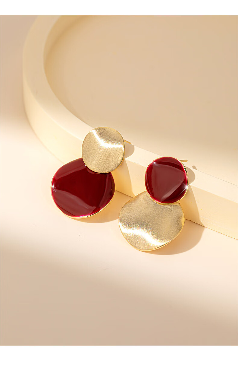Qlady New Year Red Earrings for Women, Elegant Ear Studs, 2026 Style, High-End Silver Needle Light Luxury Earrings, Birthday Gift 6