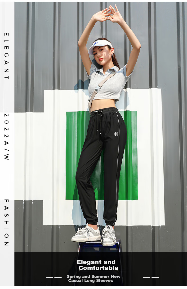 LangSha Ice Silk Quick-Dry Pants for Men And Women, Summer Breathable Cool-Feeling Sun Protection Trousers, Sports Running Fitness Reflective Striped Casual Pants 13