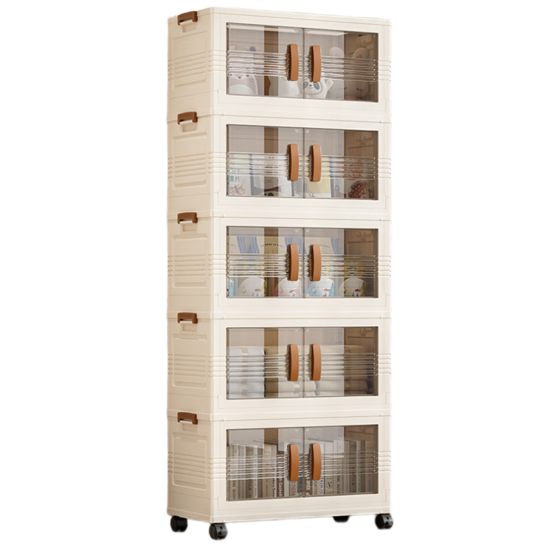 Jinlongxing Foldable Storage Cabinet, No Assembly Required, Storage Box for Snacks, Miscellaneous Items, Clothes, Living Room, Bedroom, Kitchen Organizer