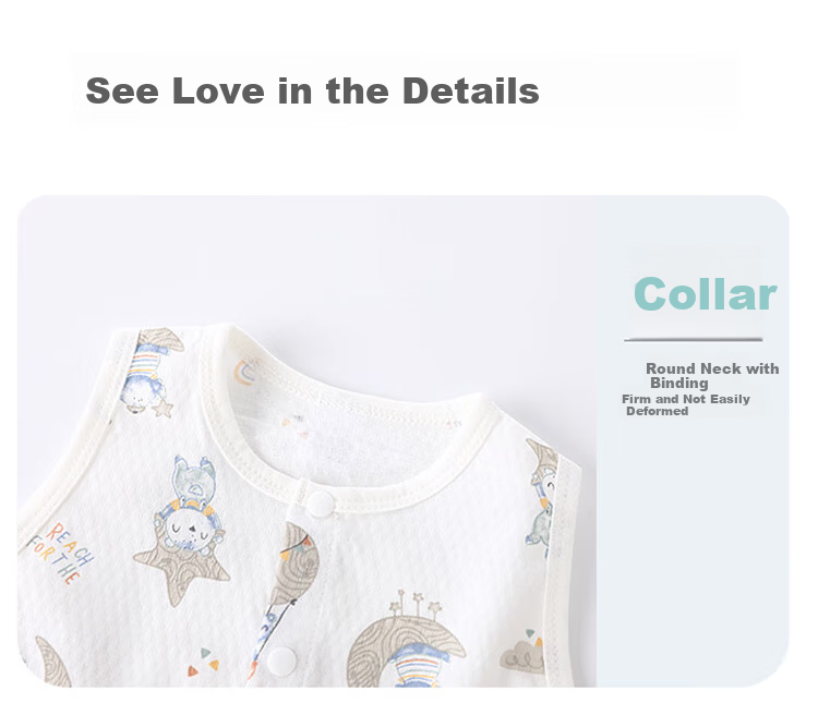 9I9 Baby Romper Thin Pure Cotton Sleeveless Bodysuit Newborn Onesie Infant Crawling Suit Sleeping Bag Lion Pattern 100cm 8