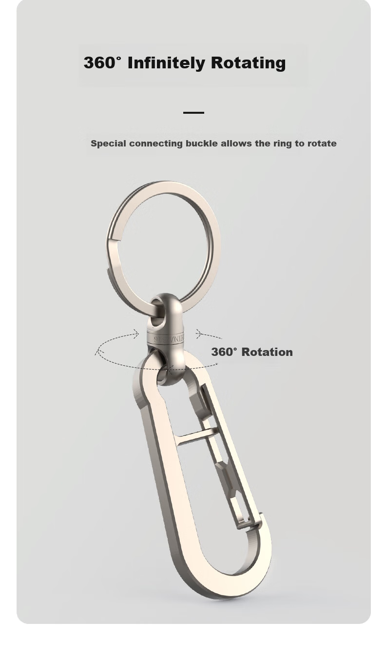 YORA Titanium Alloy Car Key Chain, Men's S1 Key Ring, Thickened Key Fob, Waist-Hanging Key Pendant, Women's Circular Ring, High-End 6