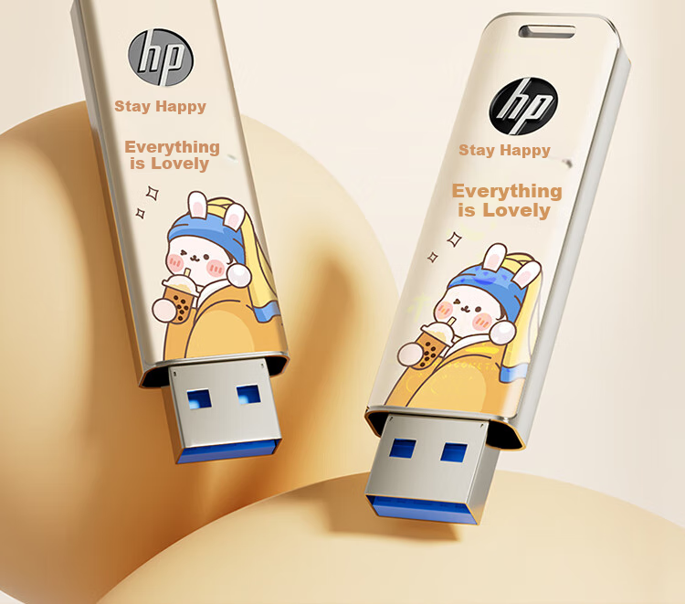 HP 256GB USB3.2 Flash Drive, Keep Happy High-Capacity USB Drive, High-Speed 220MB/s for Study, Office, Bidding, Computer, Car, Universal Metal Flash Drive 4