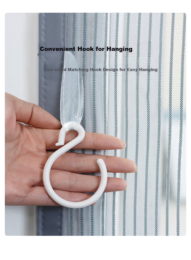 JD Original Jingang Mesh Summer Mosquito Door Curtain, Magnetic No Drilling Required, Living Room Partition Curtain with Full Magnetic Blocks, Gray, 90*210cm 11