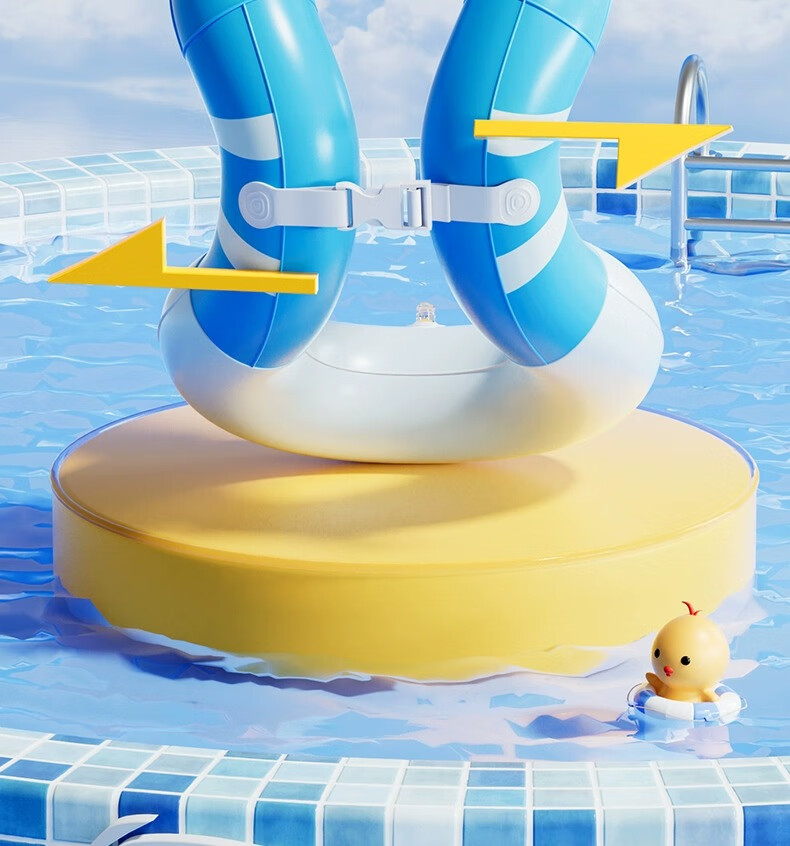 Li-Ning Kids Swimming Ring for Boys and Girls, Age 3+, Thickened Underarm Life Buoy, Baby Swim Gear 18