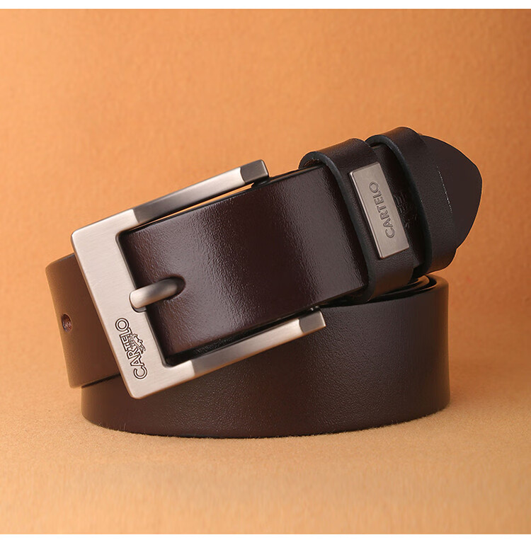 Cartelo Crocodile Men's Leather Belt Casual Automatic Buckle Top Layer Cowhide Waistband Business Belt Gift for Boyfriend 16