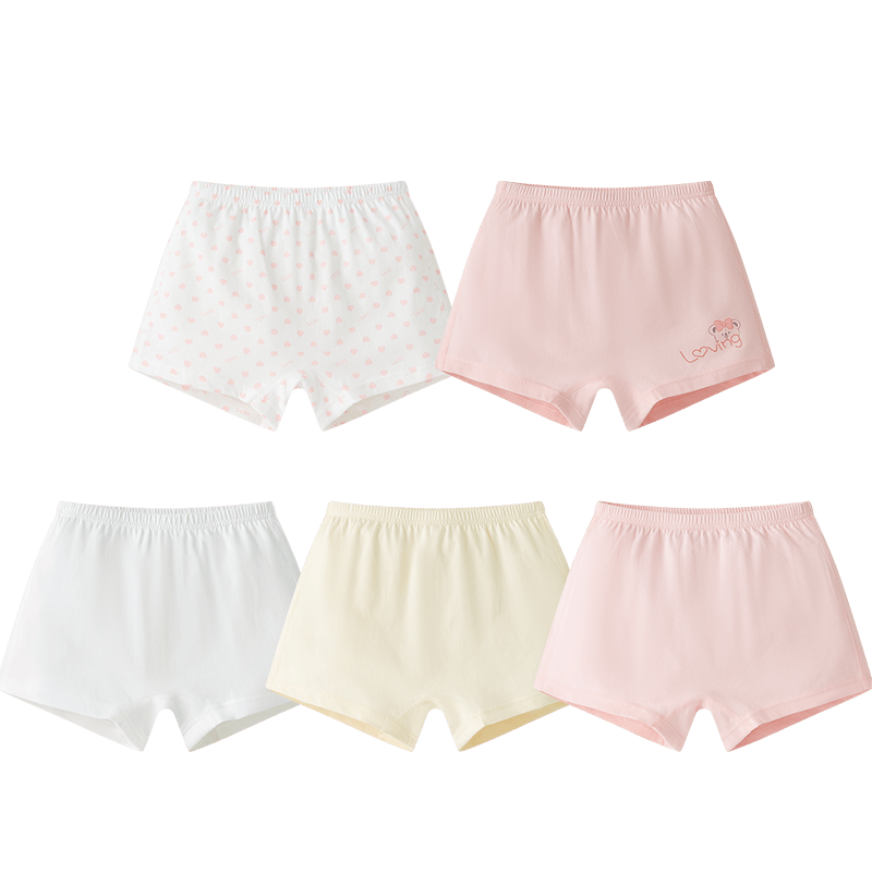 Labi Baby Girls' Cotton Boxer Briefs Four Seasons 5-Pack Special Color Size 110