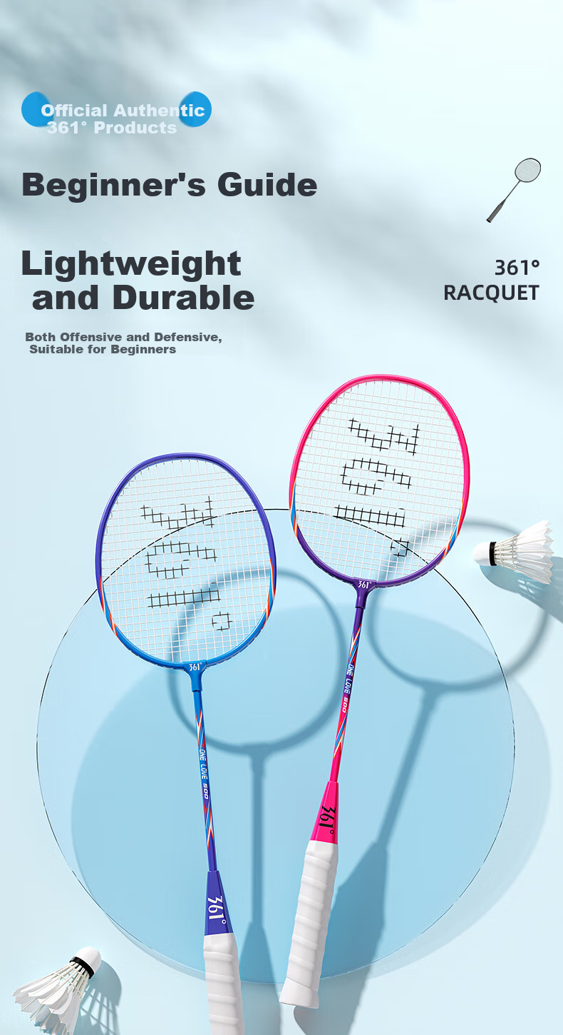 361° Badminton Racket Set, Entry-Level Ultra-Light Durable Training And Competition Rackets for Adults And Students 1