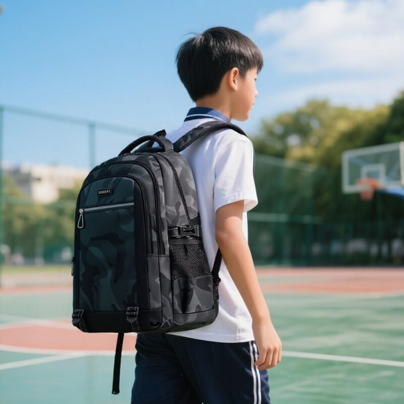 Edison Middle School Student Backpack, Large Capacity, Water-Resistant, Lightweight, Reflective, Double Shoulder Bag, Travel Backpack K051-2
