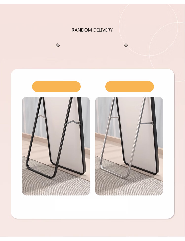 Huakai Star Full-Length Dressing Mirror Floor Standing Wall Mounted Mirror for Home Bedroom Clothing Store Fitting Room JY89 Black 146*36cm 11