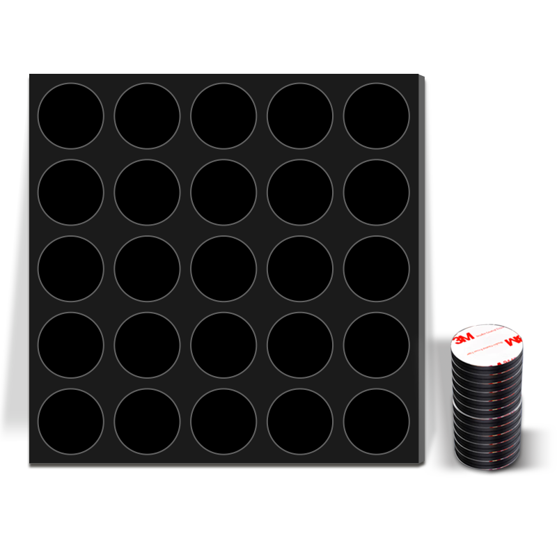 AUCS Soft Magnetic Iron Patch Magnetic Sticker Magnetic Force Sticker Whiteboard Blackboard Magnetic Patch Magnetic Strip Magnetic Board Sticker Adhesive Diameter 20*Thickness 2mm/25 Pieces
