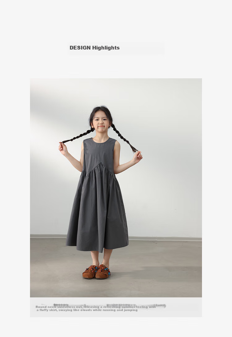LUSON Chen Da Zhu Children's Clothing, Girls' Summer Dress, New Style for 2025, Korean Fashion, Stylish Children's Thin Sleeveless Dress 2