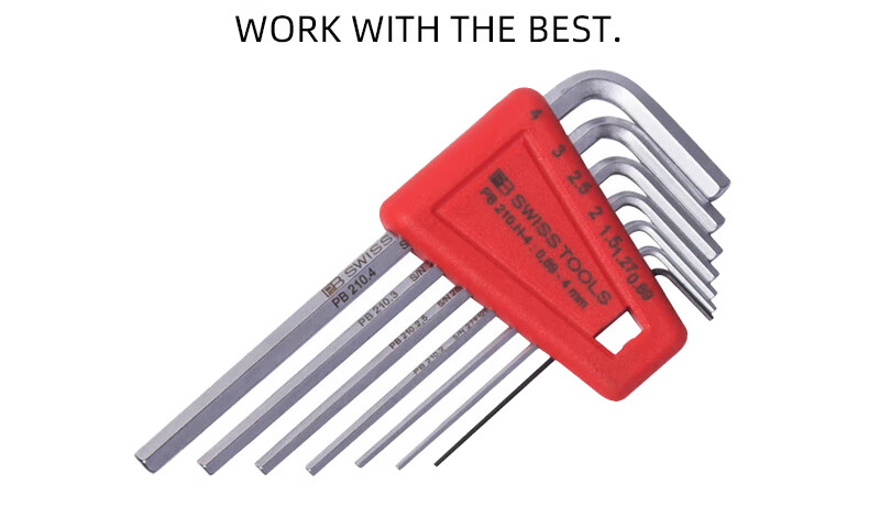 PB SWISSTOOLS Swiss Imported Metric Extended Hexagon L-Shaped Wrench Ball Head Manual Tool PB 212.LH-6 7-Piece Set 3