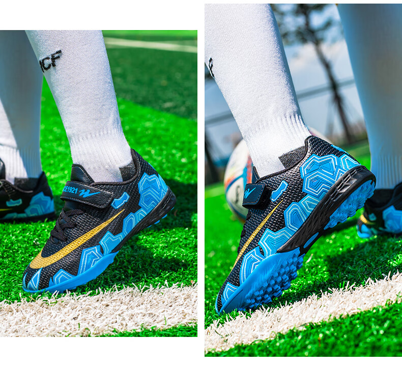 Shuangxing Children's Soccer Shoes, TF Turf Cleats, Summer Student Youth Big Kids Lightweight Non-Slip Wear-Resistant Football Boots, White And Pink, Size 34 12