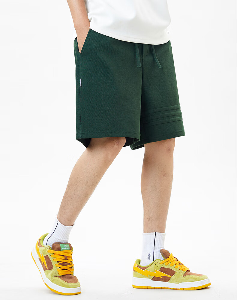 :CHOCOOLATE Thin Loose Cargo Shorts for Men, Summer Lightweight Solid Color Casual Wide-Leg Five-Point Pants, Pink, Size L 6