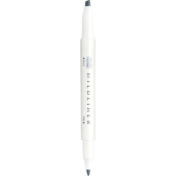 Маркер-текстовыделитель ZEBRA Mildliner WKT7, 1 шт., цвет: Soft Cool Gray, двухсторонний, японский