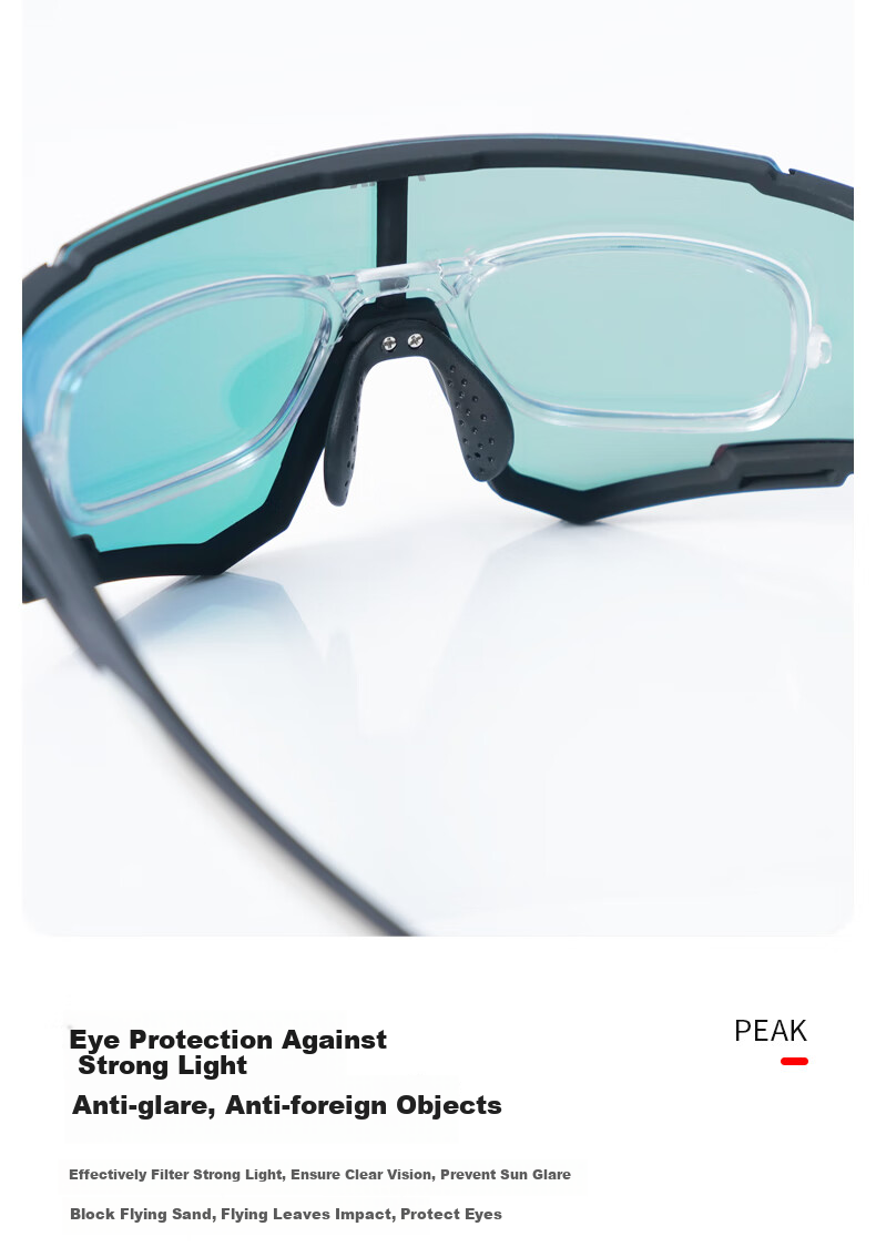 Pike Cycling Glasses for Men And Women, Nearsighted Outdoor Sports Running Sunglasses, Bicycle Windproof Sand-Proof Day And Night Dual-Use Goggles 7