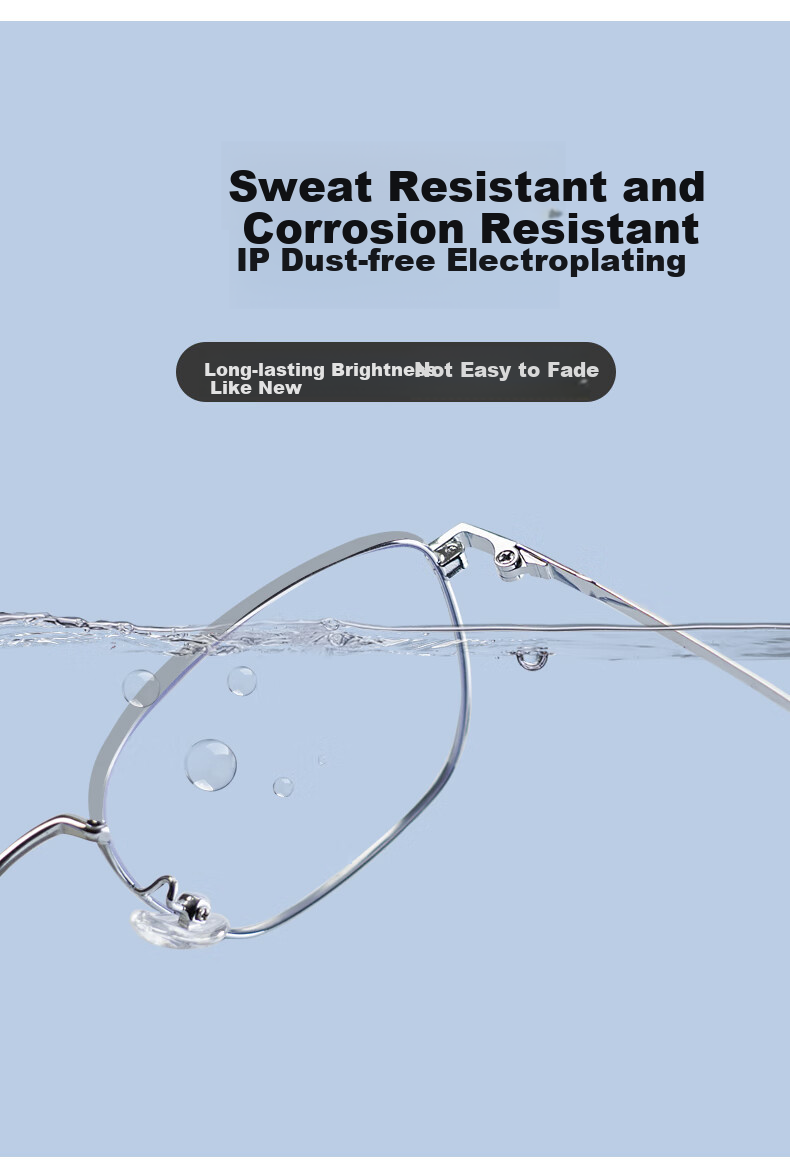 VGO Blue Light Blocking And Radiation Protection Glasses for Men And Women, Titanium Frame Non-Prescription Protective Eyewear, Myopia Glasses Frame 10077 Rose Gold 3