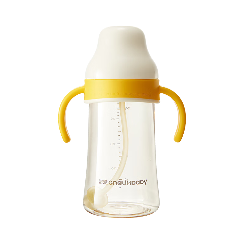 Huang Chong Easy Suck Training Drinking Cup Baby Straw Bottle 4+ Months Anti-Choke Duckbill Milk Cup 160ml