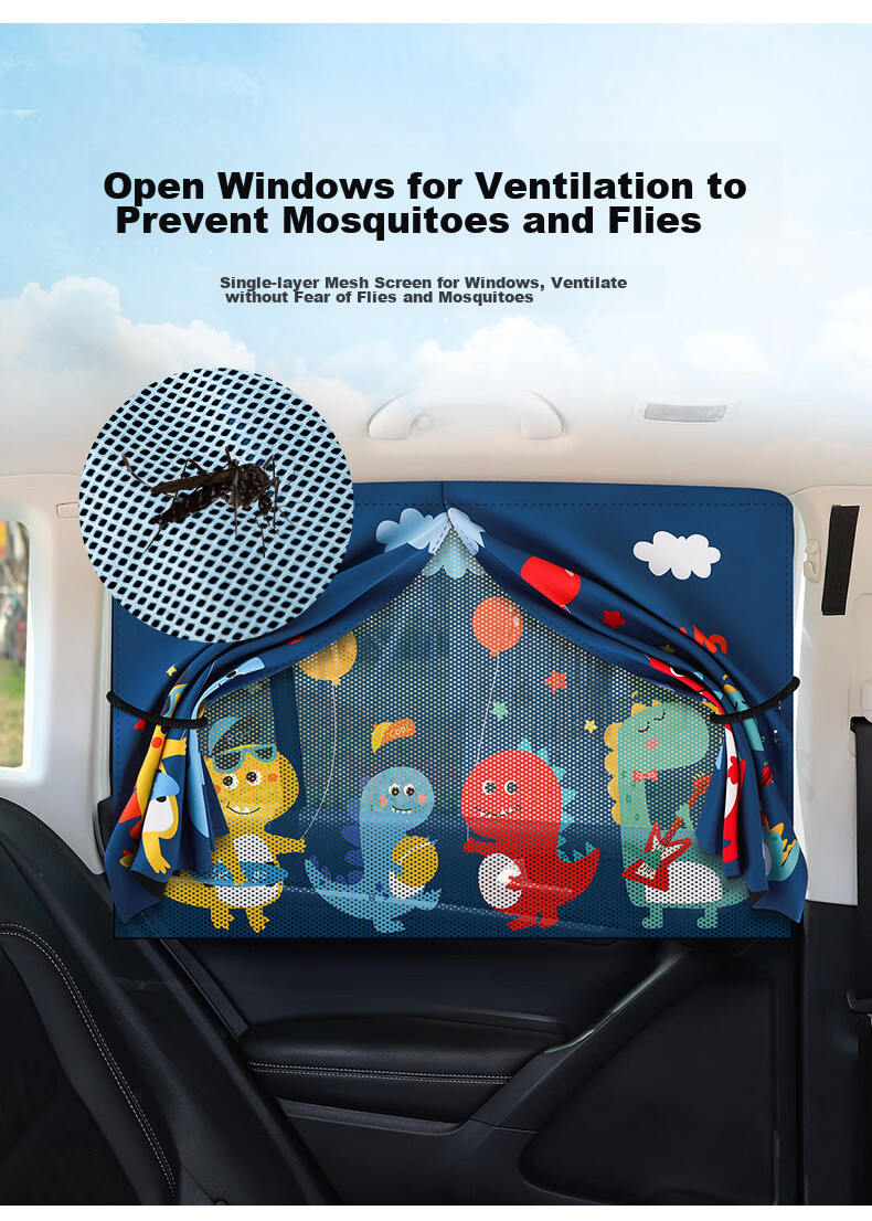 Dijialun Car Sunshade, Heat Insulation, Sun Protection, Baby Light Blocker, Magnetic Retractable Curtain, Car Window Shade, Rear Side - Single Piece 16