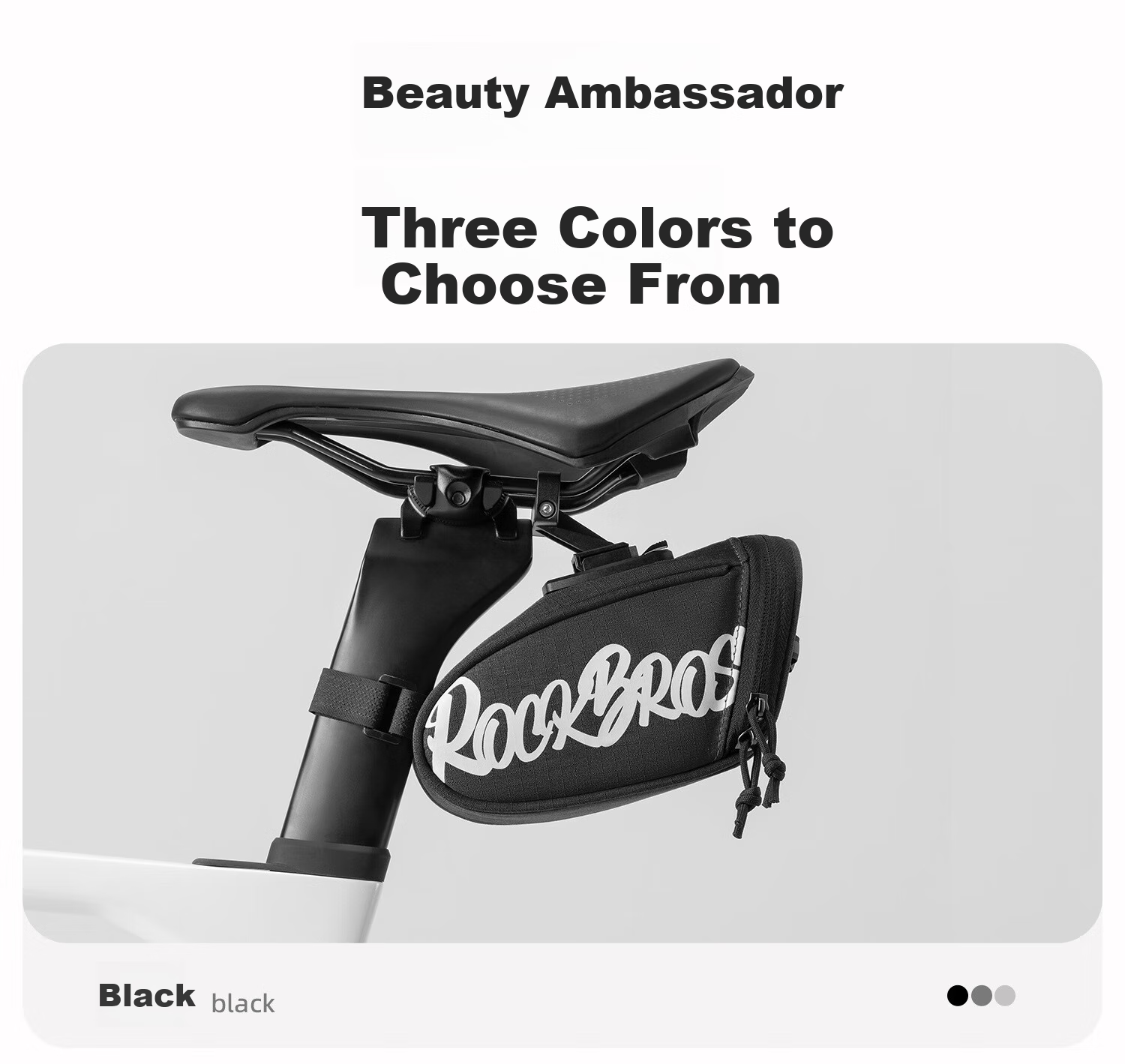 ROCKBROS Bicycle Tail Bag, Portable for Road And Mountain Bikes, Folding Bike Saddle Bag, Cycling Seat Cover Accessory, Black 10