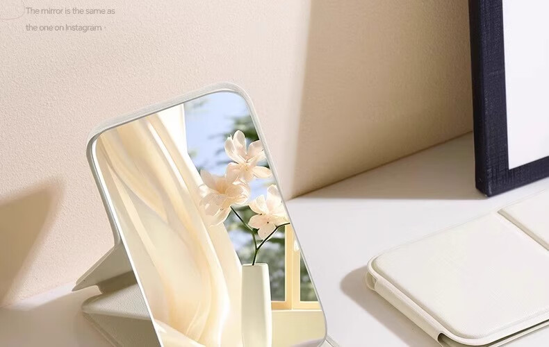 Meitaitong Portable Compact Folding Makeup Mirror, Desktop Dressing Mirror, High-Definition Clothing Mirror for Students' Dormitory And Travel 2