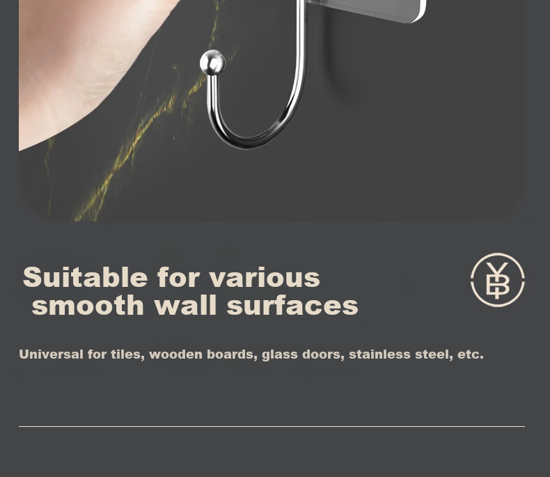Bingyou Large Hooks, Adhesive Hooks, Pack of 10, Strong And Traceless, Extra Large, for Kitchen And Bathroom, No Drilling Or Nailing Required, Door-Back Coat Hangers 19