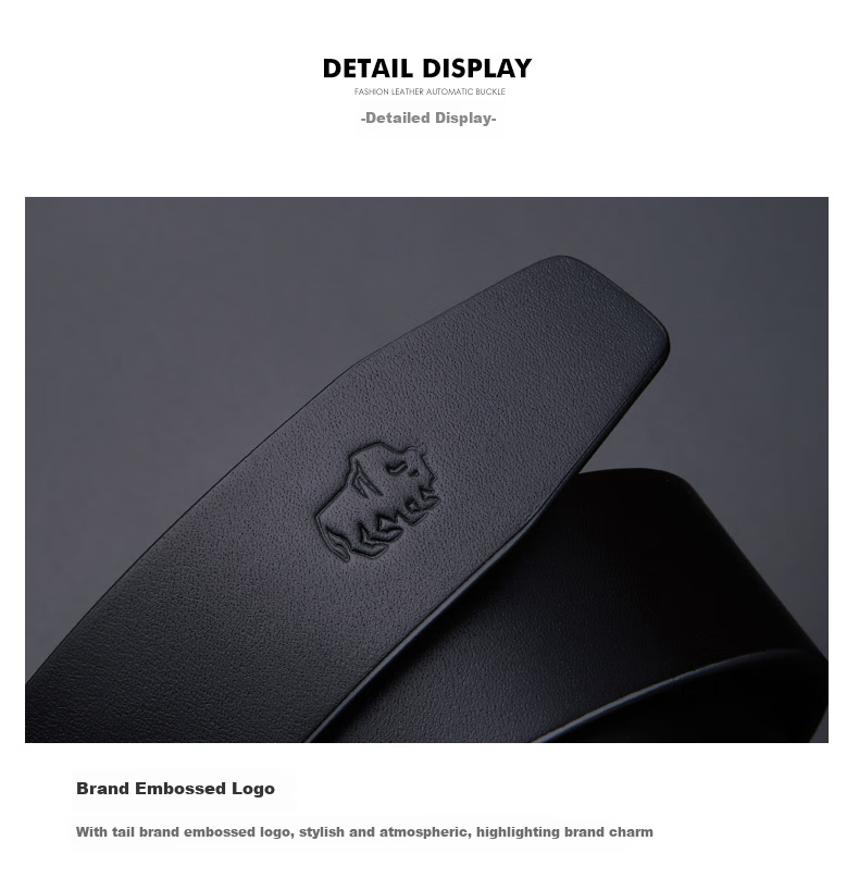 Meizhouyeniou Men's Belt, Top-Grain Leather, Automatic Buckle, Business Belt, Gift Box Packaging, Birthday Gift for Boyfriend 14