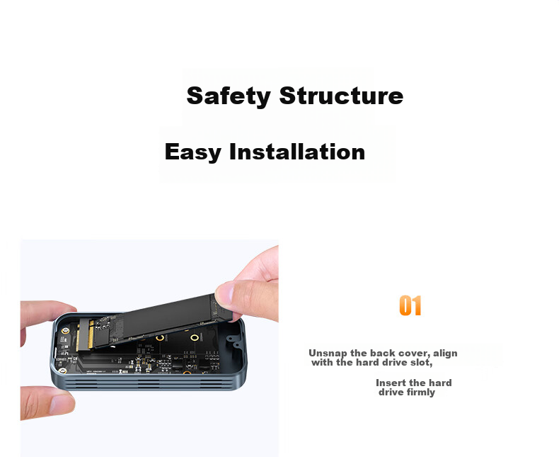 Mihu USB4 Hard Drive Enclosure, 40Gbps USB4.0 Compatible with Thunderbolt 4/3, M.2 NVMe, Suitable for Apple Macmini Laptop SSD External PNU4 SE 33