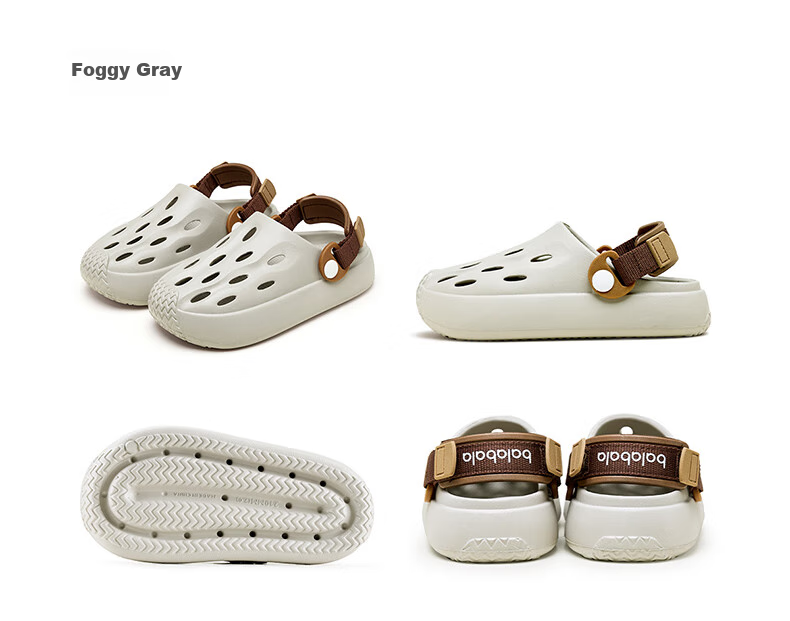 BALABALA Children's Perforated Shoes, New Summer Style, Boys' Non-Slip Sandals, Outdoor Wear, for Older Children, Indoor Girls' Soft-Soled Beach Shoes 9