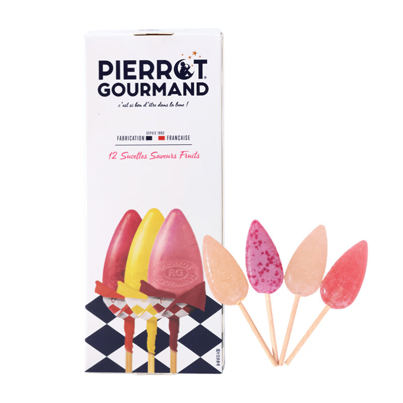 倍乐果法国进口儿童休闲零食棒棒糖 网红糖果水果味硬糖12支装新年礼物