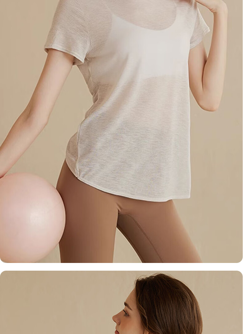 XUEXIMAN Premium Yoga Shirt Women Sports Short Sleeve Running Loose Quick-Dry Breathable Fitness Top Summer Thin 15