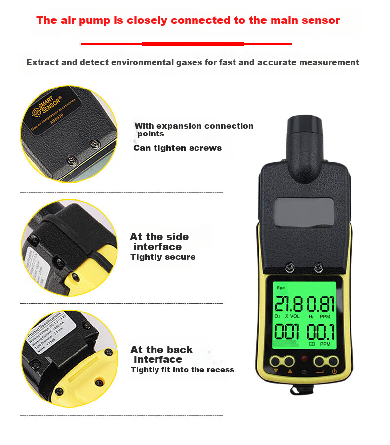 Xima ST8990 Four-In Gas Detector, Pump-Suction Explosion-Proof Gas Alarm, Industrial 11