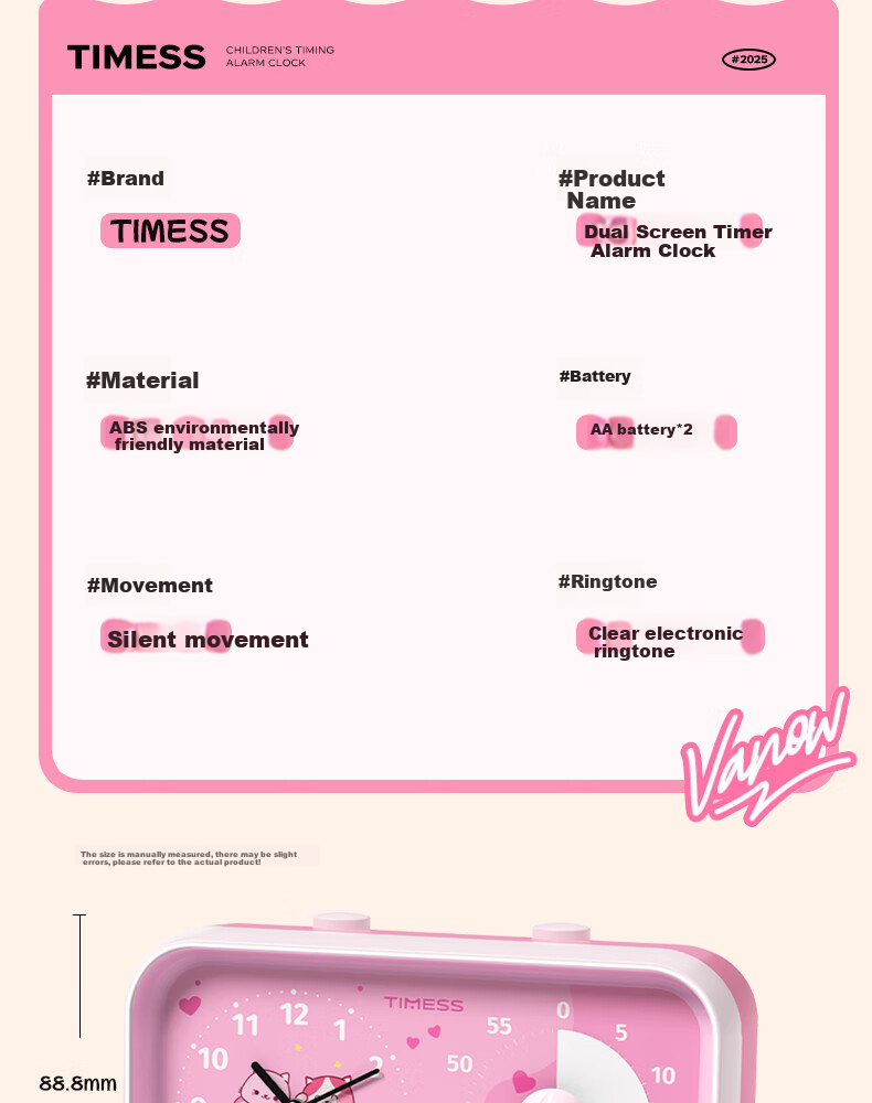 Timess Disney Collaboration Alarm Clock for High School Students, Two-In Visual Timer, Children's Time Management Tool, Kitchen Timer Gift 9