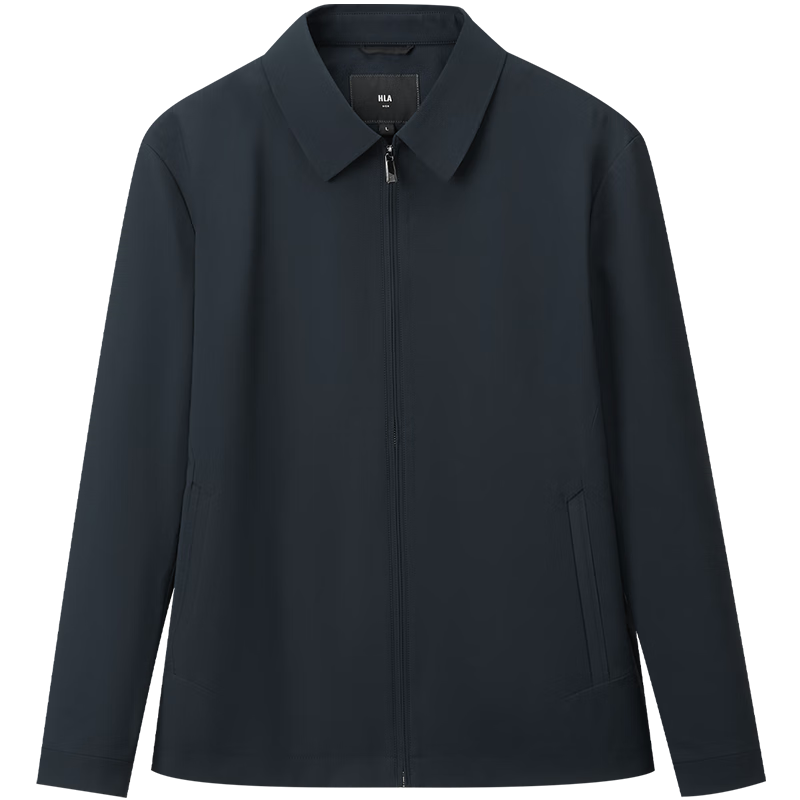 HLAHLA Men's Lightweight Business Collar Executive Jacket, Structured Lapel Coat for Autumn