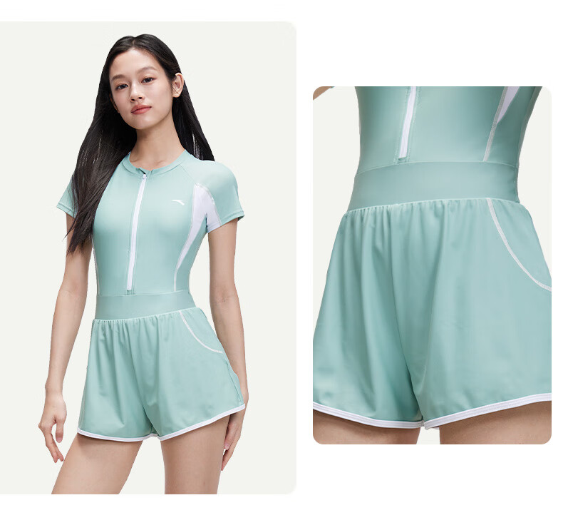 ANTA Women's Swimsuit, Slim Waist One-Piece Adult Swimwear, Conservative Slimming, Concealing, Suitable for Swimming, Hot Springs, Beach, Women's Swimwear 9