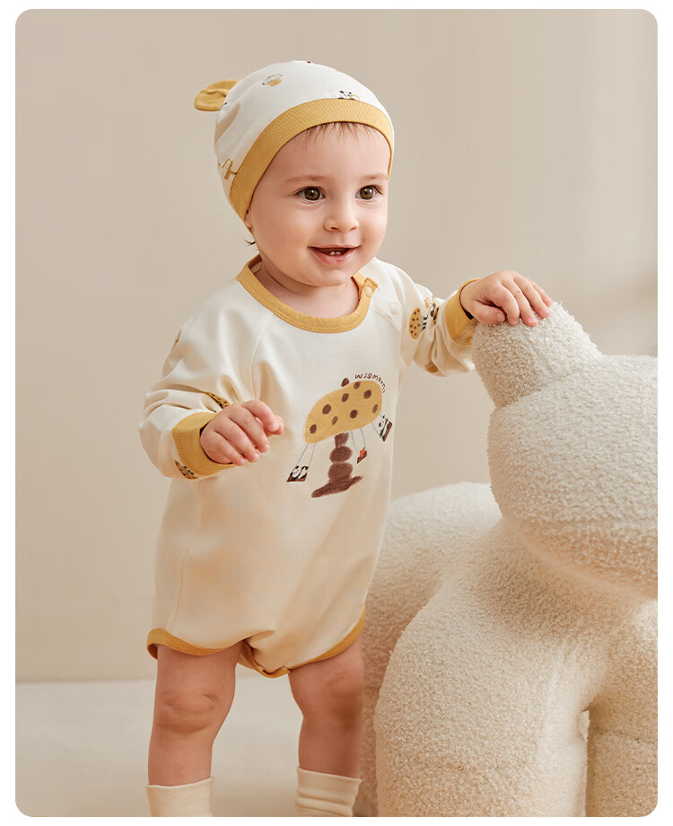 Weishi Muni Baby Romper Spring and Autumn Infant One-piece A-Class Toddler Triangle Bodysuit Crawling Suit 14