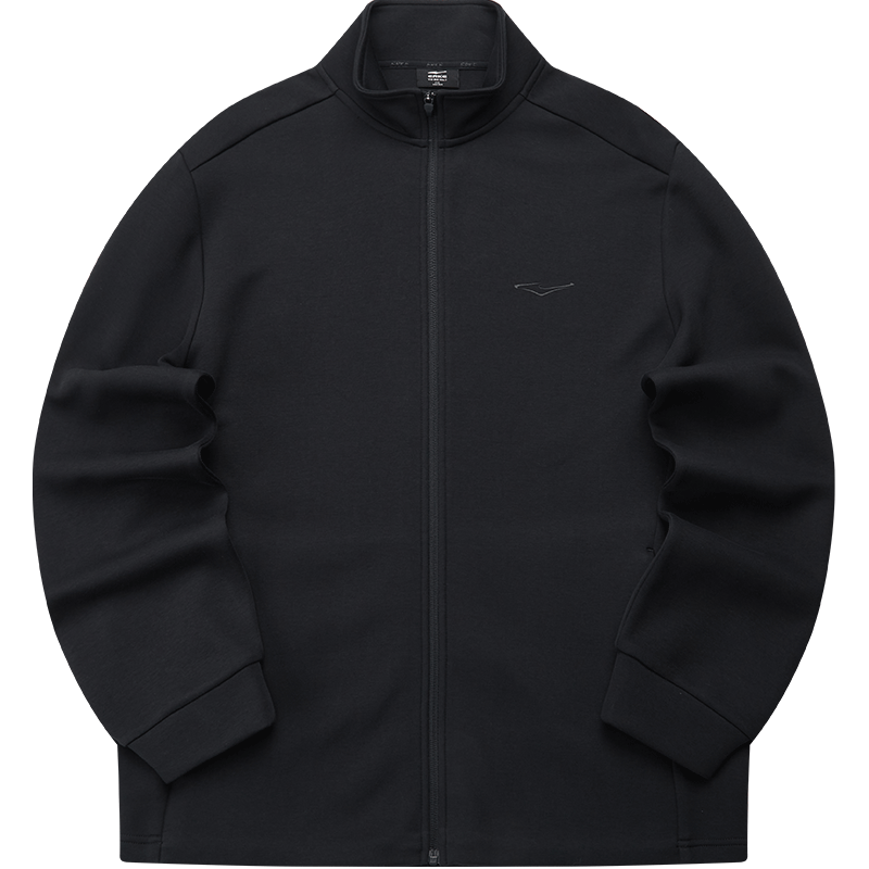 ERKE Men's Spring Zip-up Hoodie Jacket Stand Collar Long Sleeve Knit Windproof Cuffed Casual Sports Jacket Windbreaker