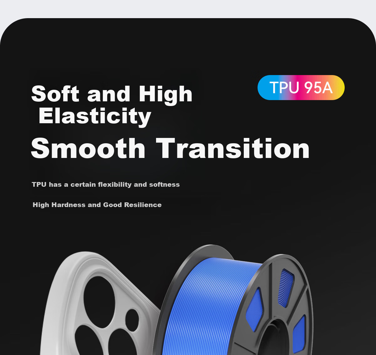 CMYKSUPPLIES 3D Printing Consumables Flexible TPU 1.75mm Compatible with Tuozhu, Chuangxiang Sanwei, Duoluke, Fuzhi, Jiguang Erwo DIY Printer Filament White 1kg 4