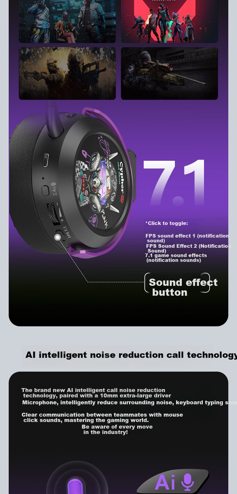 A4TECH Wild Tribe MR595PRO Wireless/Bluetooth/Wired Gaming Headset Over-Ear Blood Hand Phantom PUBG CS Valorant Lightweight Delta Gaming Phantom Hacker 7