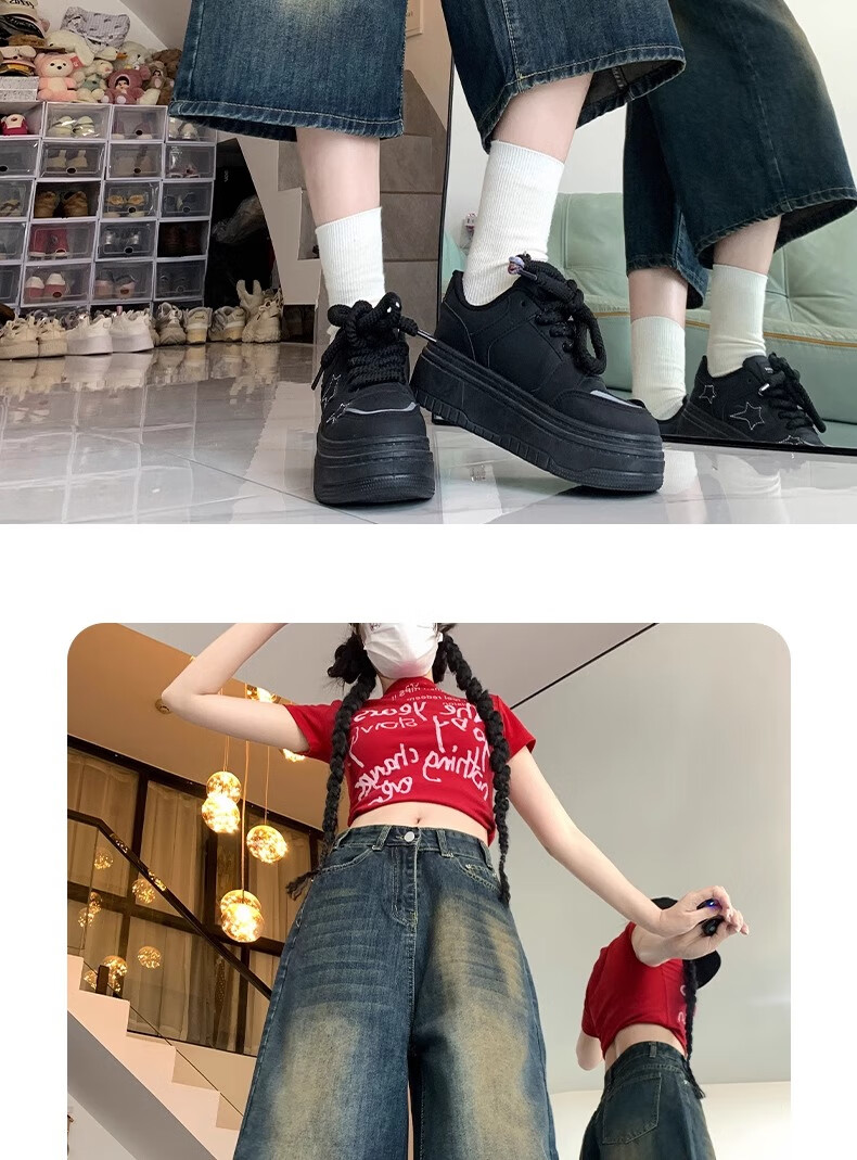 LangSha Women's 7/8 Length Denim Jeans Summer 2025 New Retro High-Waist Slimming Loose Wide-Leg Pants 17
