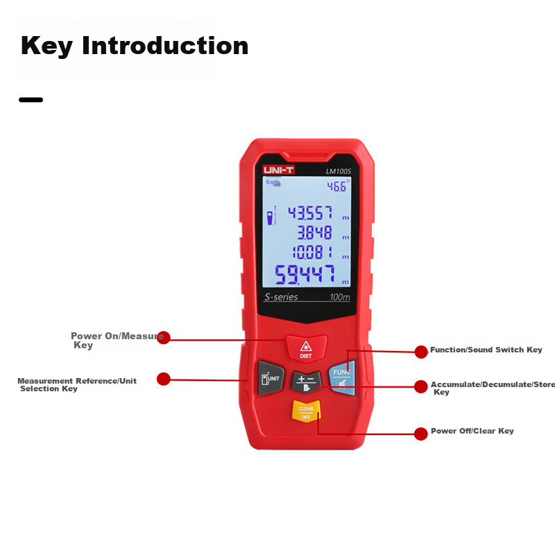 UNI-T Laser Rangefinder, Infrared Electronic Ruler, High-Precision Laser Ruler, Distance Measuring Instrument, Room Measuring Device, LM40s
