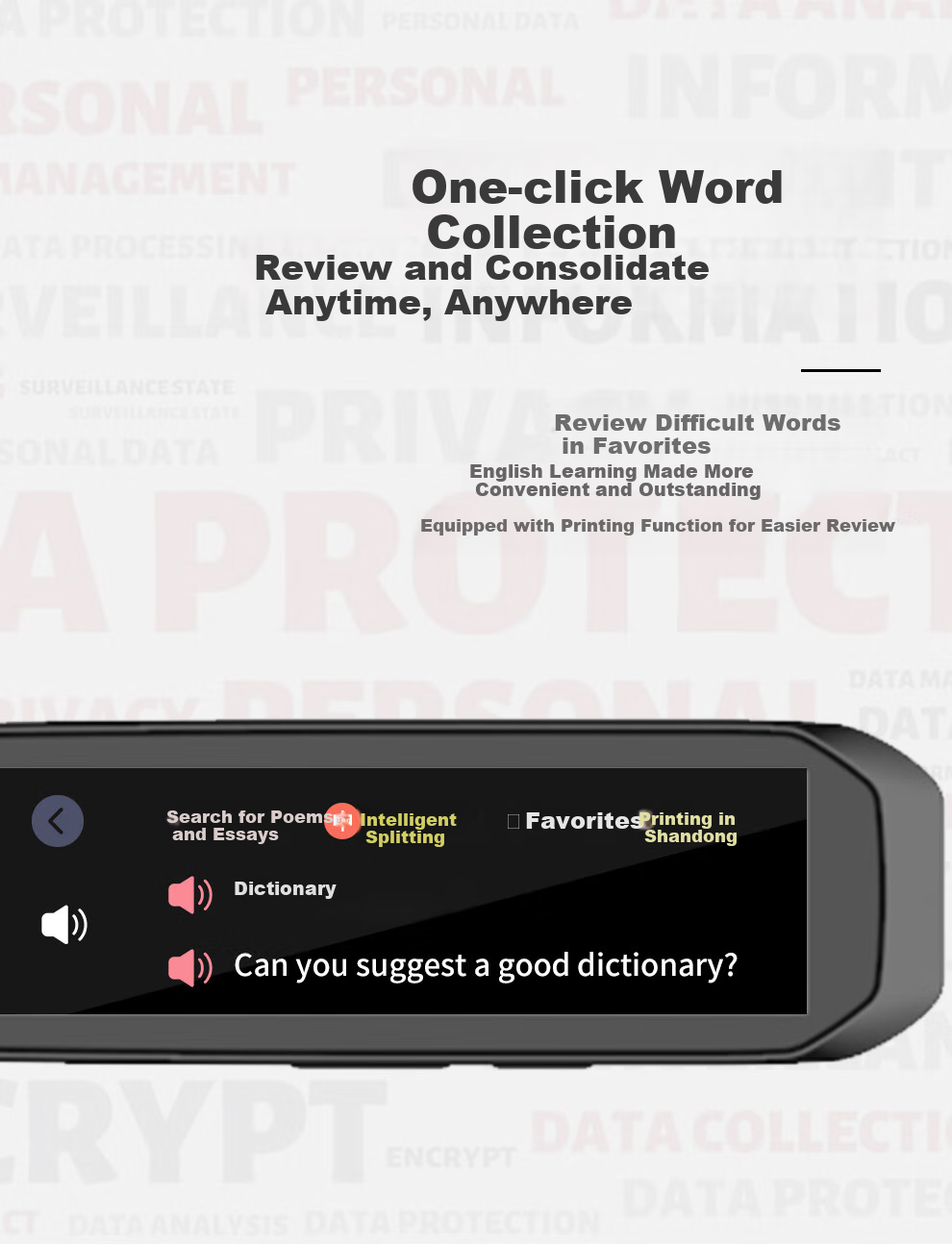 Tangbei English Reading Pen All-Subject Electronic Dictionary Scanning Pen Learning Device for Children Elementary School Middle School High School Students Textbooks Picture Books Reading Translation Pen Gift 8