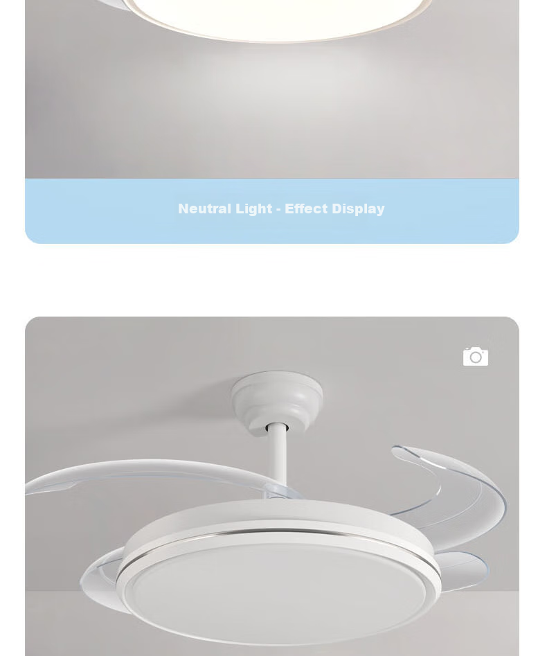 Aimeite [Installation Included] Fan Light Invisible Home Living Room Integrated Dining Room High-Power Full Spectrum Eye-Protecting Variable Frequency Bedroom Fan Light 20