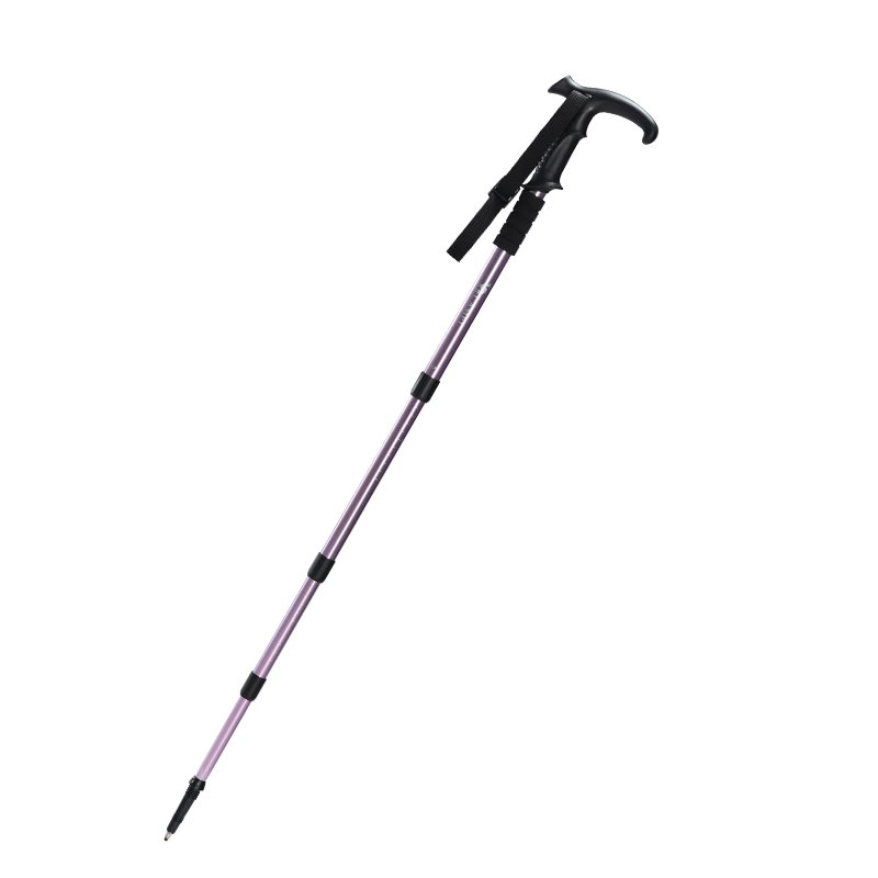 CAMEL Outdoor Hiking Pole Ultra-Light Aluminum Alloy Four-Section T-Handle Trekking Mountaineering Climbing 2SA7D42-1D Violet