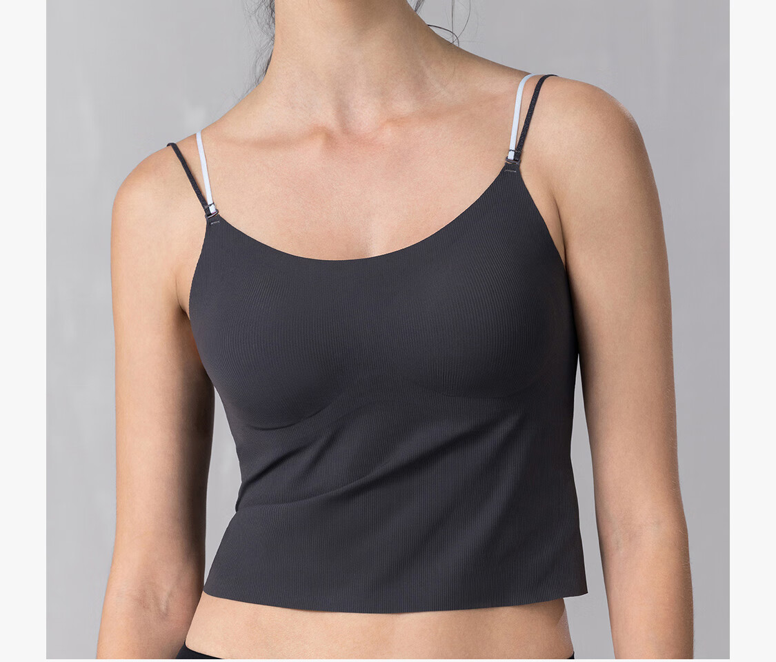 Aimer Women's Lingerie Removable Double Straps Padded Tank Top AM72B521 Ink Gray M 1