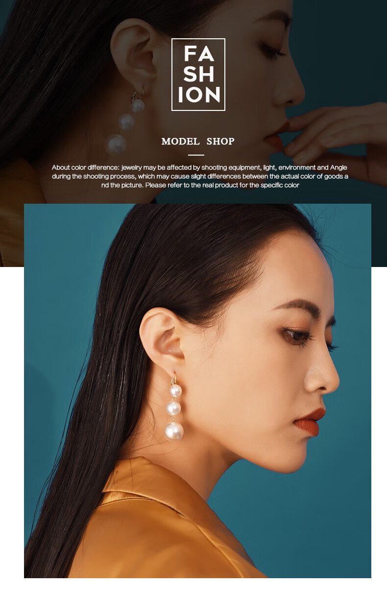 Dairuo Pearl Earrings, White Studs, Face-Slimming, Fashionable, Long-Style, Practical for Women, Versatile for Commuting, Versatile Earrings, Gift 5